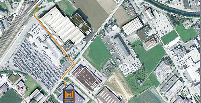 Wegbeschreibung zu Hörmann Schweiz AG ab Bahnhof Oensingen